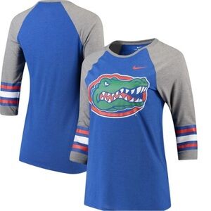 Nike Women’s Blue and Gray University of Florida Gators Long Sleeve Tee Size L